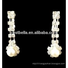 Fleur strass Crystal Collier de mariée Boucles d&#39;oreilles Ensemble de bijoux de mariage Femmes